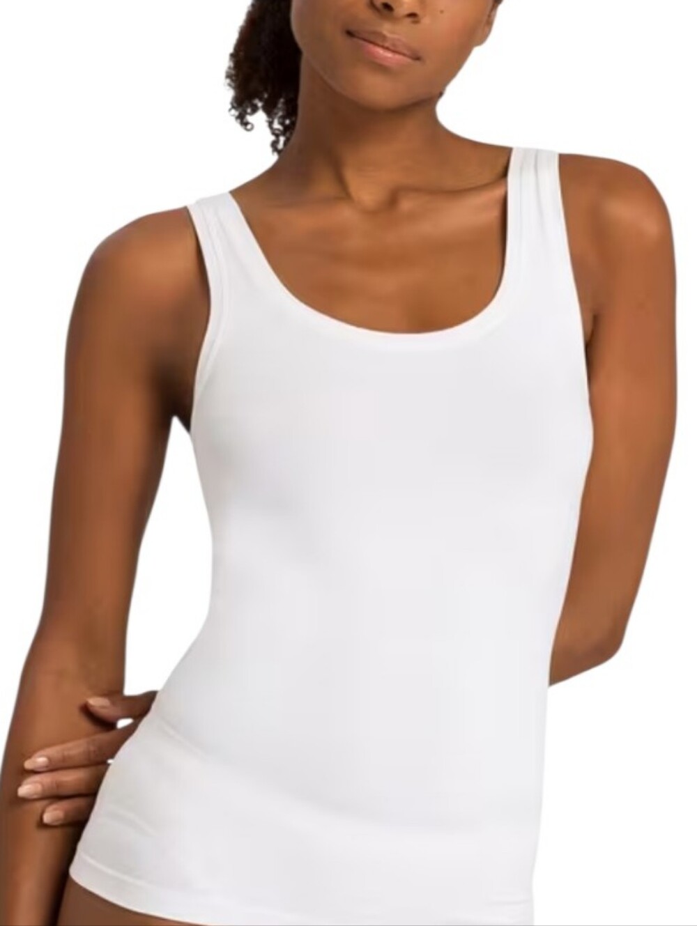 Hanro Touch Feeling White Scoop Neck Tank Top Super Soft Best Seller size Medium